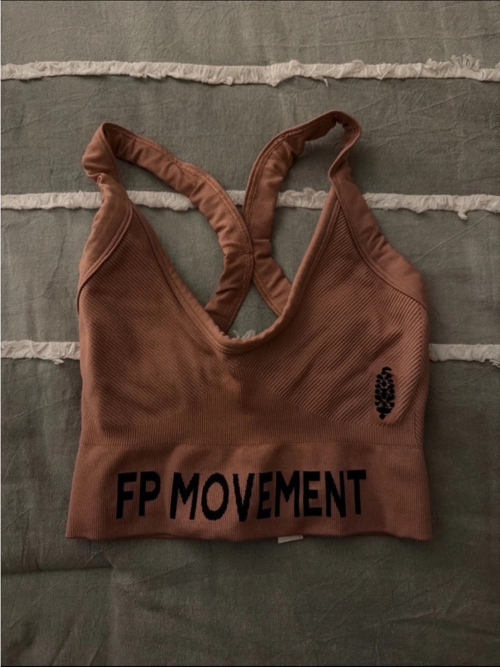 Free People FP Movement Seamless Ribbed Sports Bralette in Brown